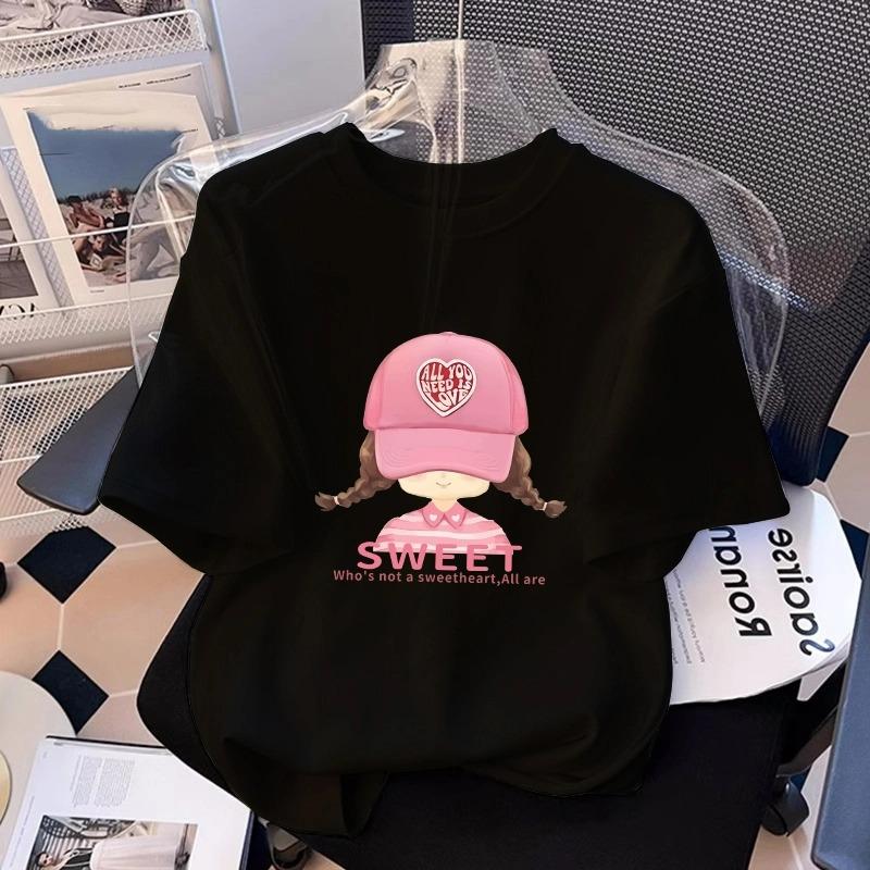 Cartoon Kinderen Volwassenen Bedrukt T-shirt Zomer Dames Mode Korte Mouwen T-shirt Top Meisje Pullover Kleding