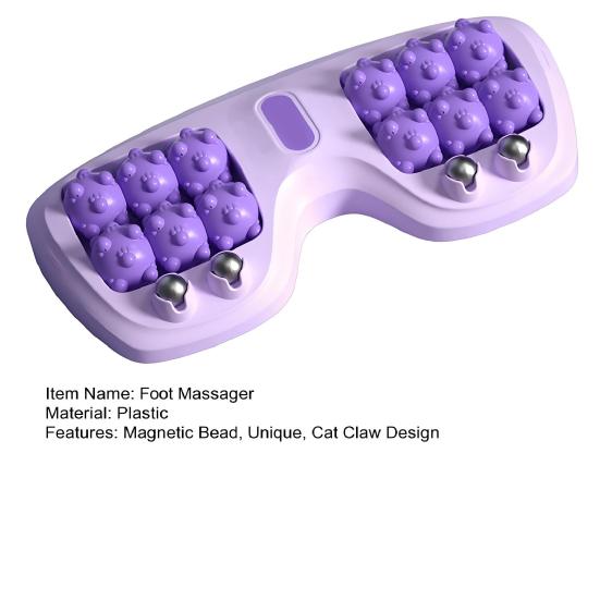Cat Paw Foot Massager Reflexology Roller with Magnetic Beads Massage Device for Plantar Fasciitis Relief Portable Arch Pain Relief Tool