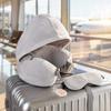 Hooded U-Shaped Travel Neck Pillow with Foam Beads Multi-Functional Portable Nap Pillow for Outdoor and Travel Support