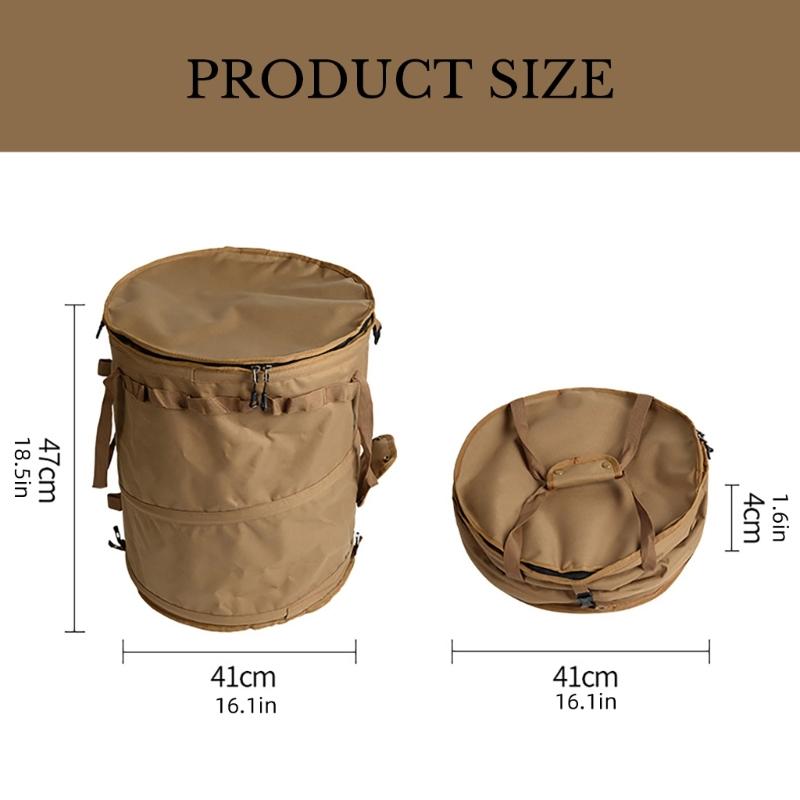 Camping Trash Can Foldable Garbage Bin with Zippered Lid Foldable Garbage Container for Campsites Outdoor Picnics BBQ
