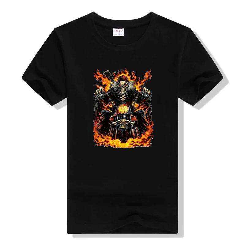 Novelty Born to Ride Forced to Work T-Shirt BORN TO RIDE Skull short sleeved  Breathable t shirt