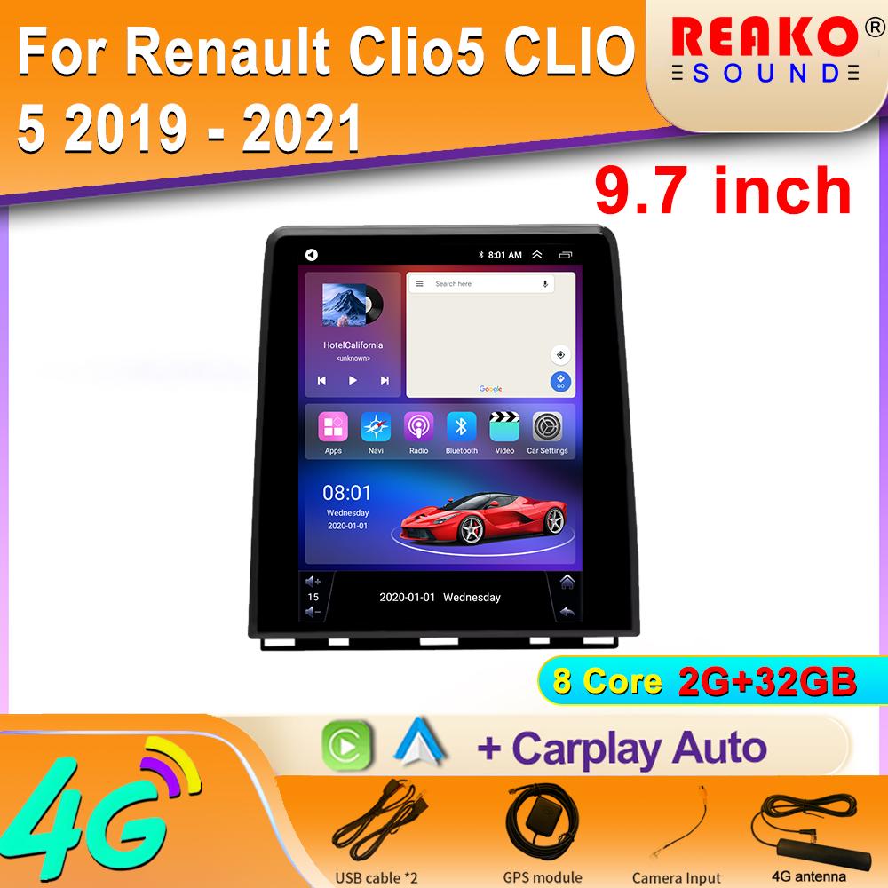 

Автомобильное радио Carplay 9,7 дюйма для Renault Clio5 CLIO 5 2019 - 2021 Tesla Style Навигация GPS Android Auto Stereo Wifi 2din 8 core 2GB+32GB