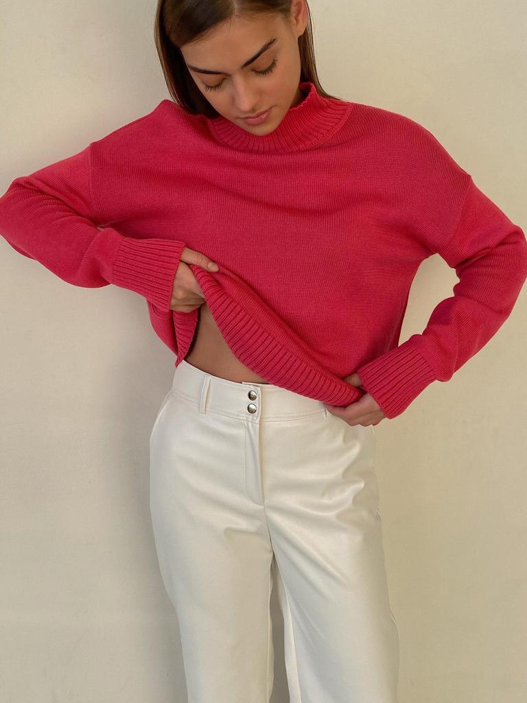 European & American Women's Thick Knit Sweater - Autumn/Winter, Loose High Neck Pullover