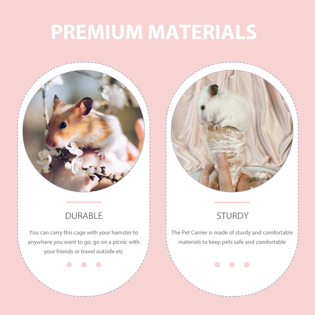 Hamster Travel Box Small Pet Container Abs House Outdoor Carrier Lightweight Portable Breathing Box Guinea Pig Hide