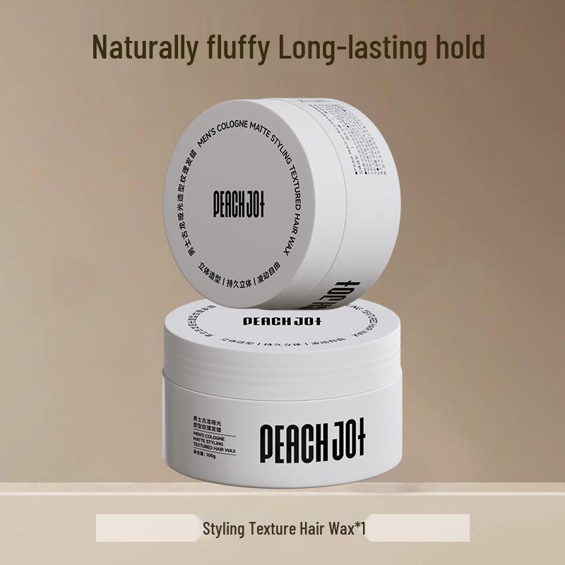 PEACH JO+ Men s Matte Hair Clay & Texture Wax (White Can) - Long-lasting Hold & Natural Volume Men s Cologne Hair Wax - Black