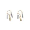 Sterling Silver Geometric Bar Earrings - Elegant, Versatile, Celebrity Style