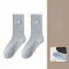 Spring and Autumn Socks, Women's Embroidered Letter Trendy Color-blocking Socks, Versatile Mid-calf Cotton Socks, Versatile Pile Socks