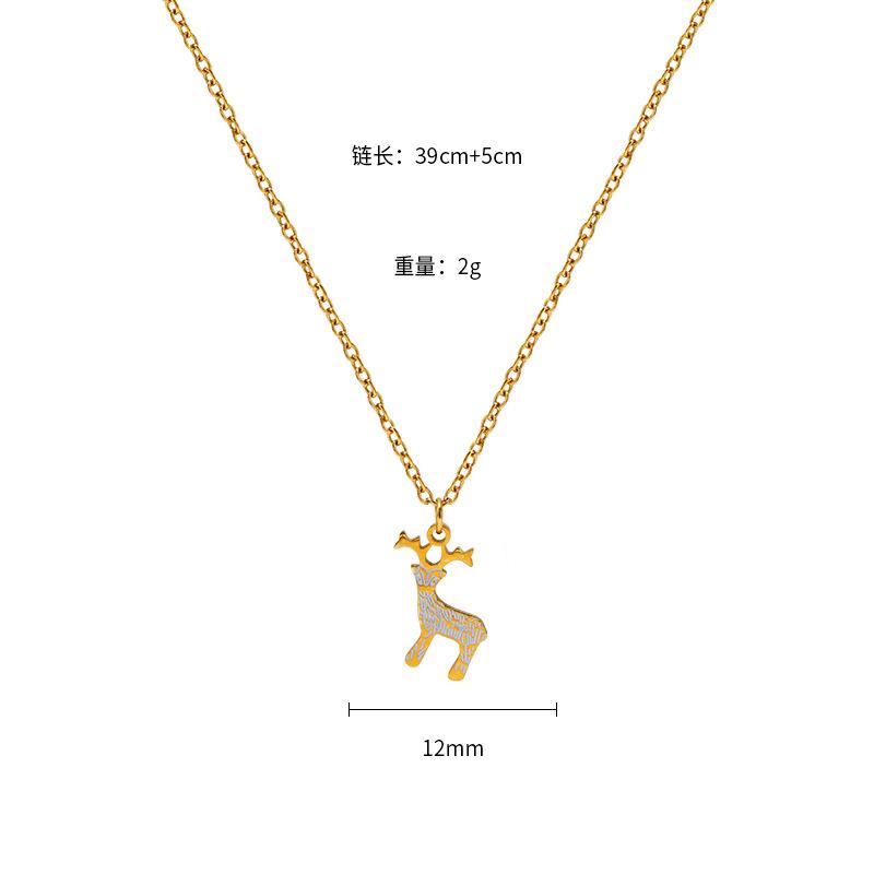 Christmas Versatile Atmosphere Necklace Niche Design Does Not Fade Titanium Steel Accessories Girls