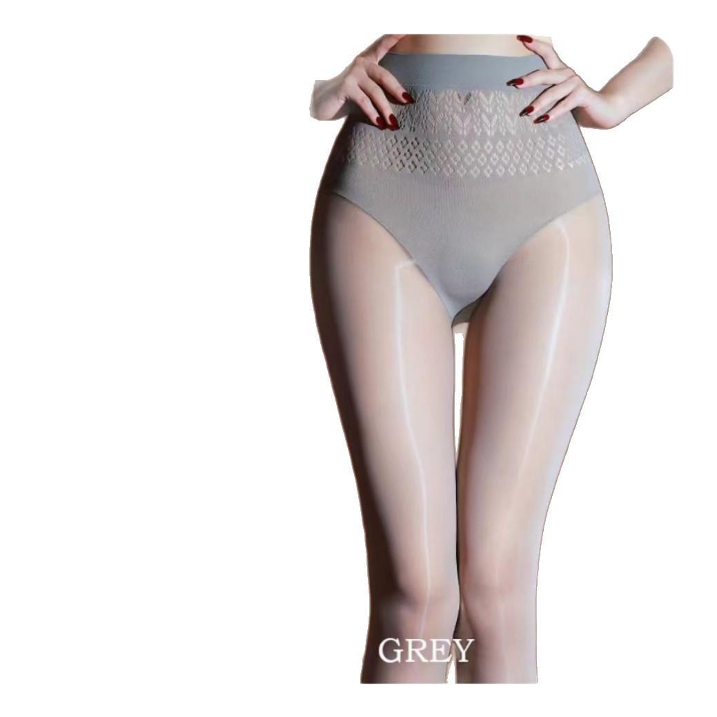 Collants Sexy 900 Points Haute Densité Huilés Pomme V-Entrejambe Sans Couture Maille Taille Collants Jeu Sexuel Fête Pole Dance Legging Cos Ootd Regular