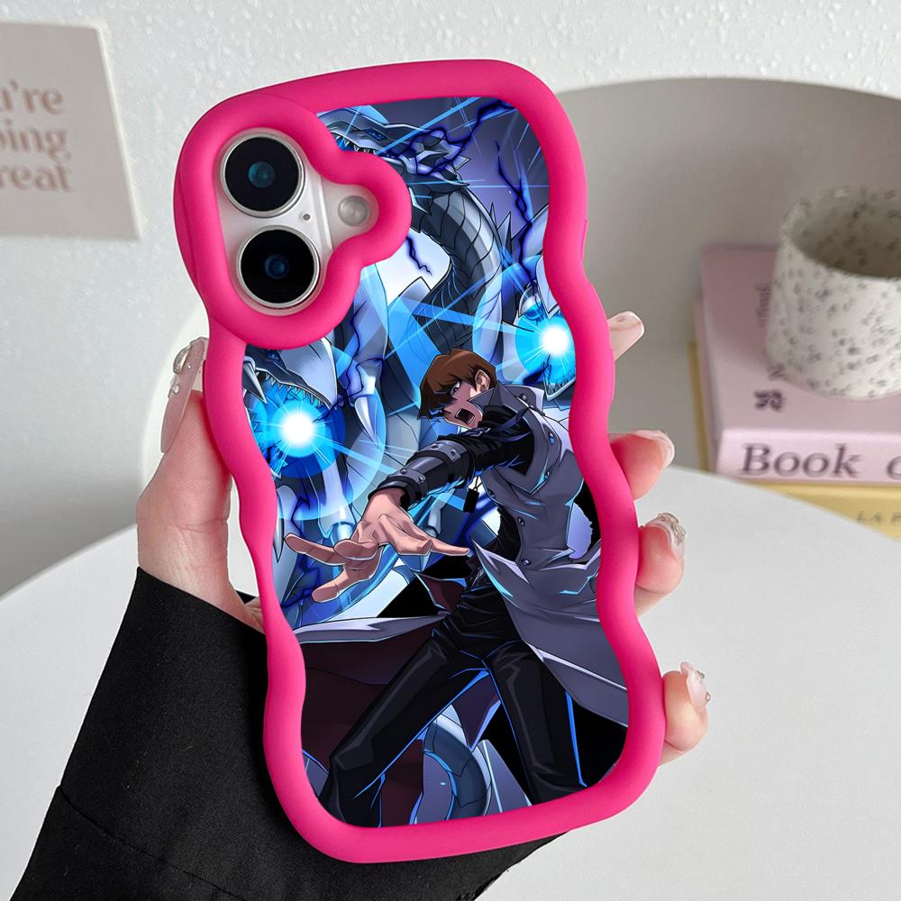 

Yugioh Seto Kaiba Phone Case for iPhone 17 16 15 14 13 12 11 Air Pro Max Plus Red Soft TPU Wavy Edge Cover iPhone 15 Plus