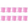 10PCS Square Mini Flowerpot Candy Colors Plastic Plant Pot Drainage Holes Tray Succulent Pot Indoor Outdoor Garden Nurseries ZYF