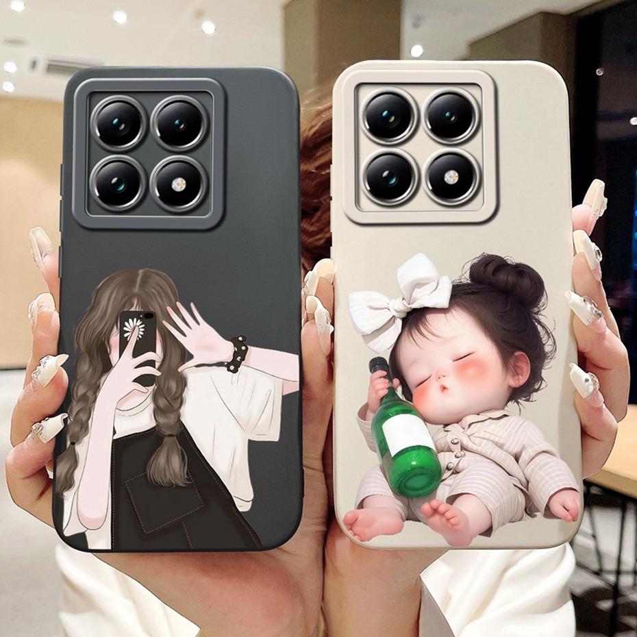 Cute Cartoon Phone Case For Xiaomi 14T Pro Soft Silicone Shockproof Cover For Xiaomi 14T 14 T Pro 5G Cases Bumpers