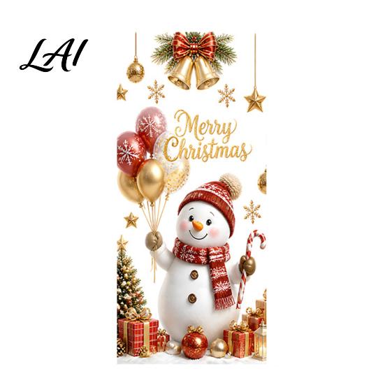 Home Holiday Decoration Christmas Window Clings Cute Snowman Santa Penguin Reindeer Stickers for Removable Festive Wall Art Glass Reusable