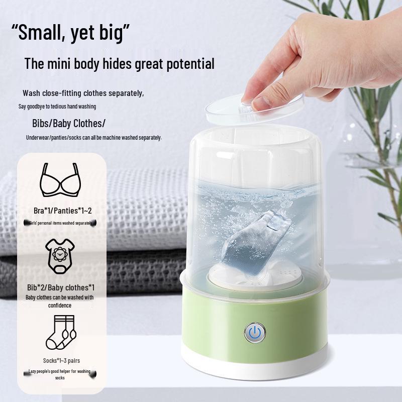 Portable Mini Automatic Washing Machine for Underwear and Socks with Wireless Charging