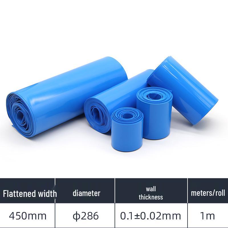 Blue PVC Heat Shrink Tubing 7mm~625mm Wide Battery Sleeve for 18650 Lithium Batteries