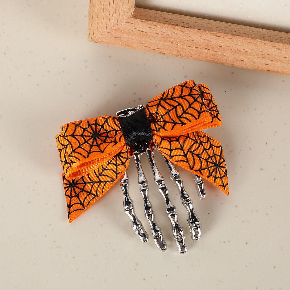 Cloth Ghost Claw Hair Clip Headwear Halloween Hairpin Retro Bow Knot Hair Clip  Back Head