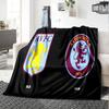Aston Villa Fc Crest Flannel Blanket, Soft Polyester, Modern Design, All-Season for Camping, Travel, Gifts for holidays or birthdays