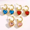 Elegant French Heart Stud Earrings with Zirconia: Retro-Inspired, Unique Design, High-Class Feel