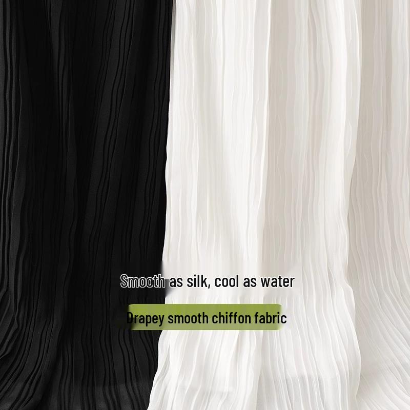 Damen Weißer A-Linien Midilanger Flauschiger Rock - Sommerkollektion 2025