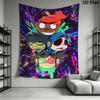 Gorillaz Wall Tapestry Aesthetic Wall Hanging Printed Fabric Blanket Decorative Tapestries for Bedroom Living Room Home Decor