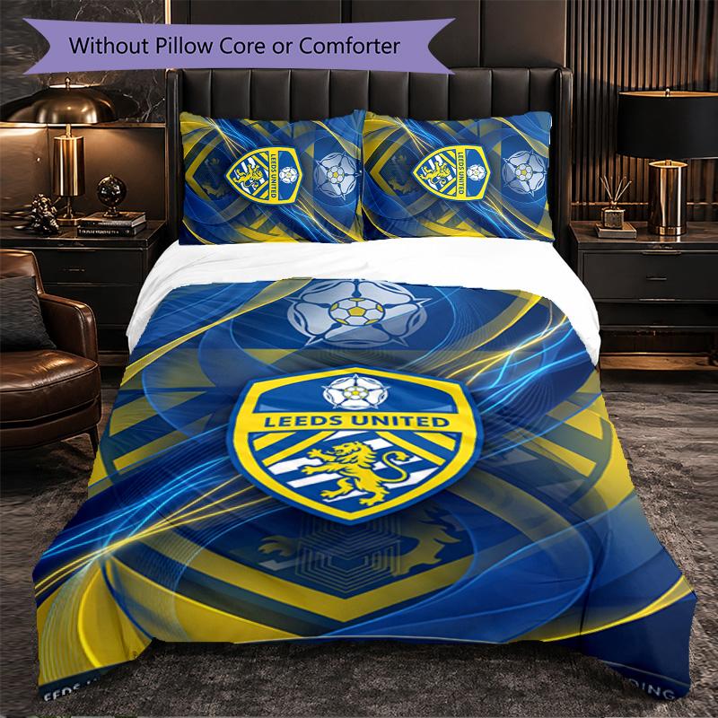 Leeds United Football Set Lenzuola 3 Pezzi Morbido Set Copripiumino con Federe Set Decorazione Camera da Letto per la Casa