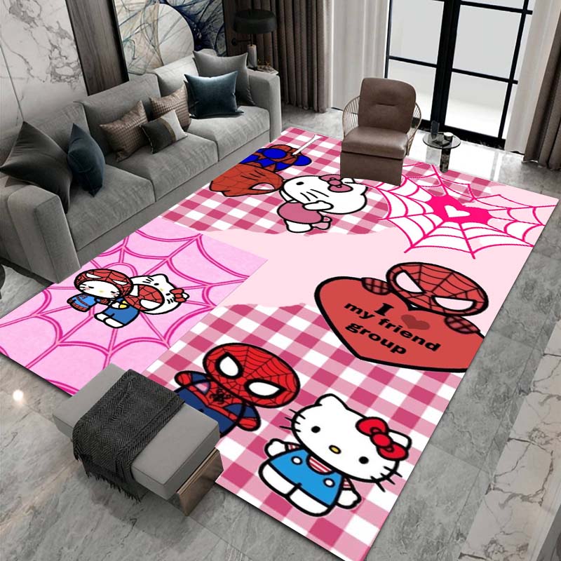 3DHello Kitty Cartoon Character Non-slip Rug for Living Room, Suitable for Bedrooms, Playrooms, Sofas, Home Decor Doormats.6