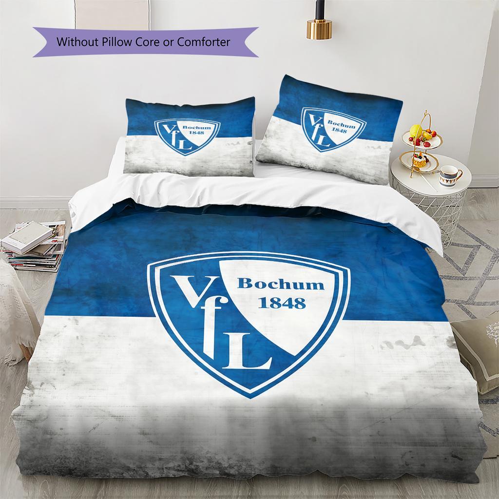 VfL Bochum Pattern Bedding Quilt Set Home Decoration Gift (1 * duvet cover + 2 * pillowcase without core)
