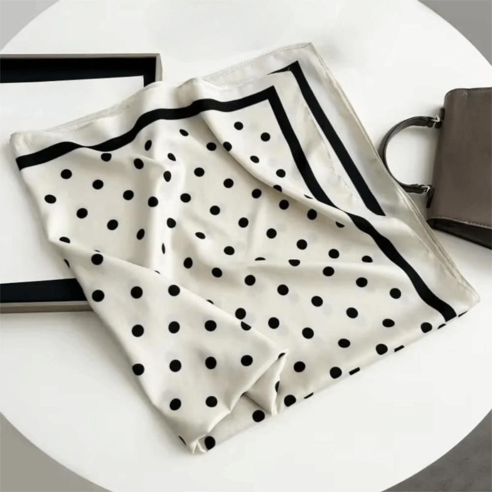 90X90CM Square Scarf Dot Printed Imitation Silk Scarfs New Femme Turban  Bag Accessories