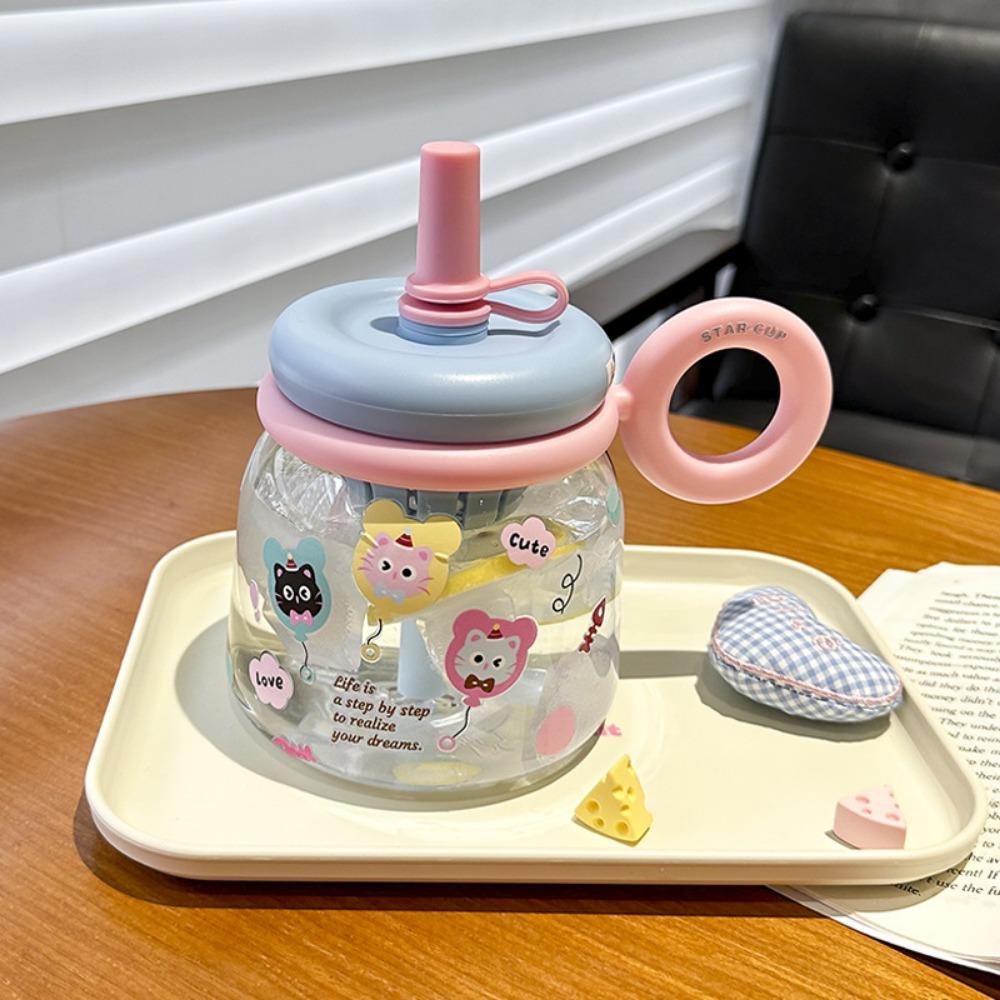 

950 мл Бутылки для воды с граффити Подъемная веревка Бутылка для питьевой воды Прозрачный пластиковый стакан Сок синий