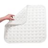 Skridsikker badeværelsesmåtte opgraderet sikkerhedsmateriale med sugekopper fast greb med nem at tørre brusemåtte Hvid (48cm × 48cm)