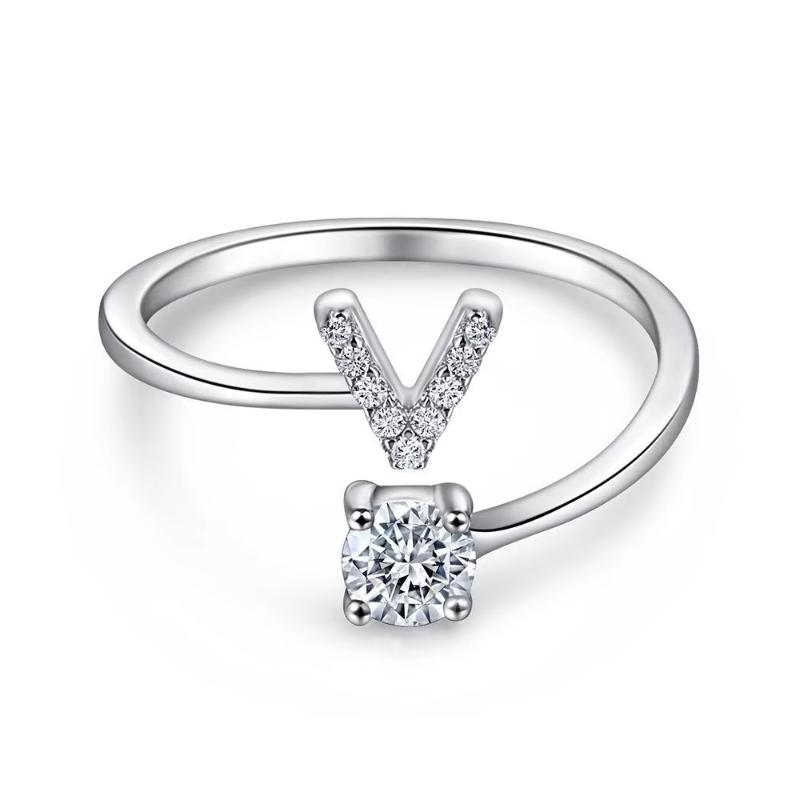 1PC Letter Theme Delivering Love Accessories Ideal Gift Jewelry Shiny Free Combination Custom Rings Open Ring Cute Silver
