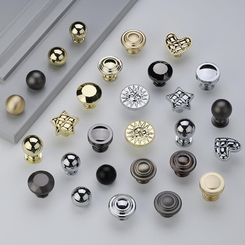 6Pcs Drawer Pulls Zinc Alloy Dressers Knob Cupboard Handle Modern Furniture Handle Round Ball Bedside Cabinet Pull