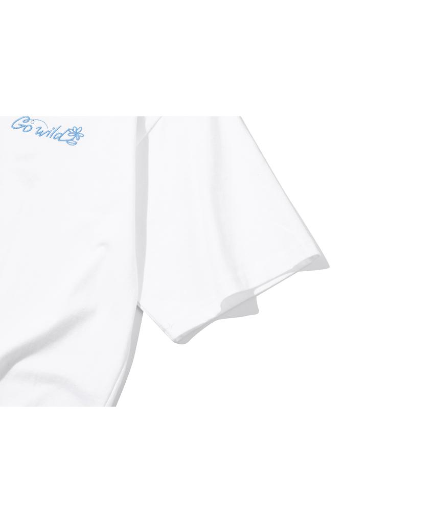 CPGN STUDIO Wild Cat Embroidered Short Sleeve T-Shirt White
