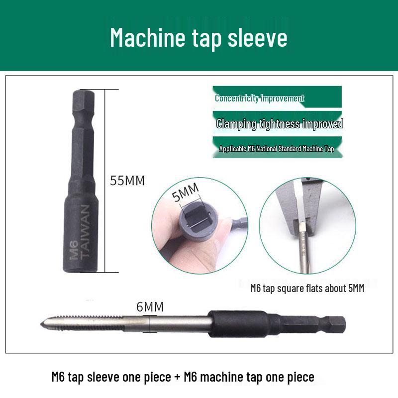 Hex Shank Tapping Chuck Conversion Head with Tap Extension Rod