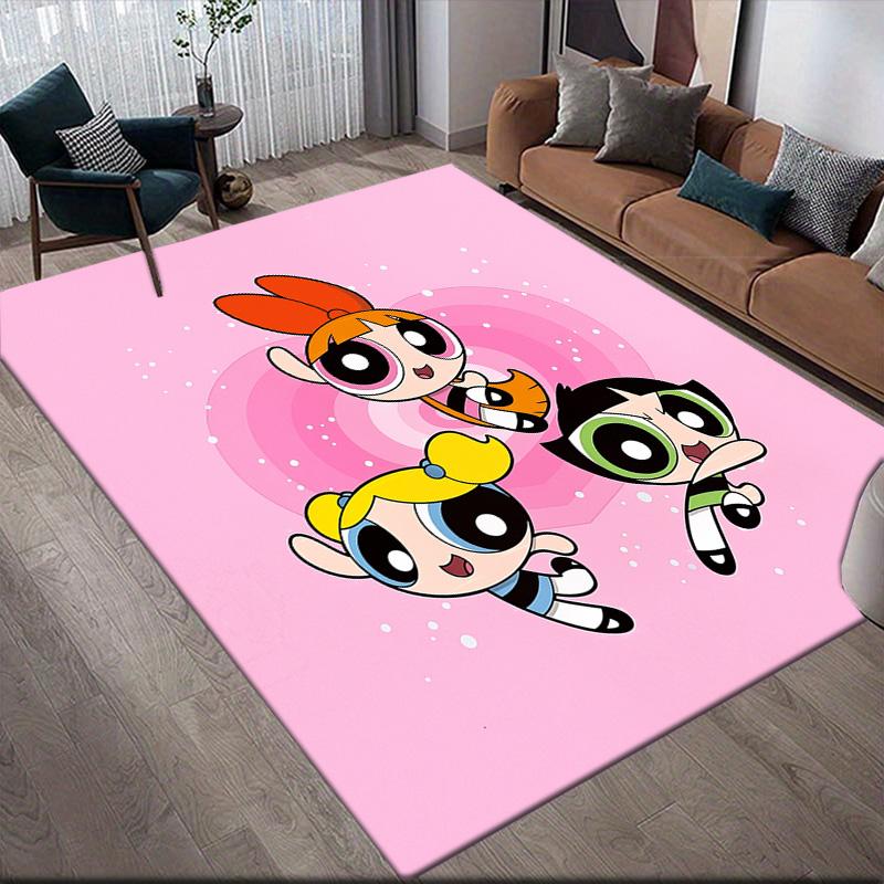 The Powerpuff Girls anti-slip rug, rectangular carpet for living room, bedroom and sofa area