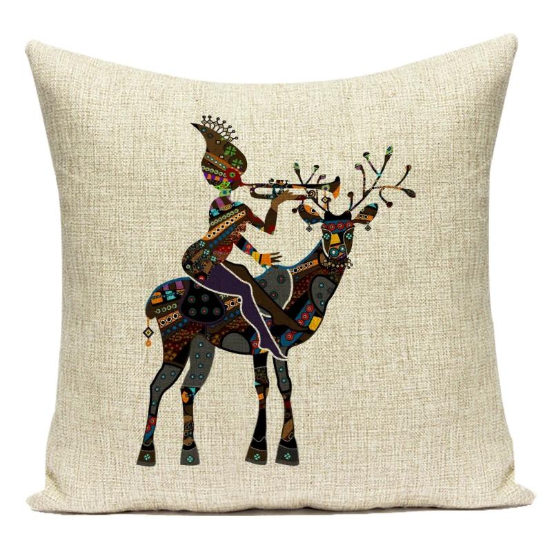 Africa Decorative Cushion Cover African Woman Custom Pillow Case National Costume Pattern Sofa Home Decor Pillow Cover