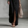 Women's Summer Cotton Linen Shirt Dress Sleeveless Button Down Hooded Maxi Dress Casual Tunic Beach Sundress