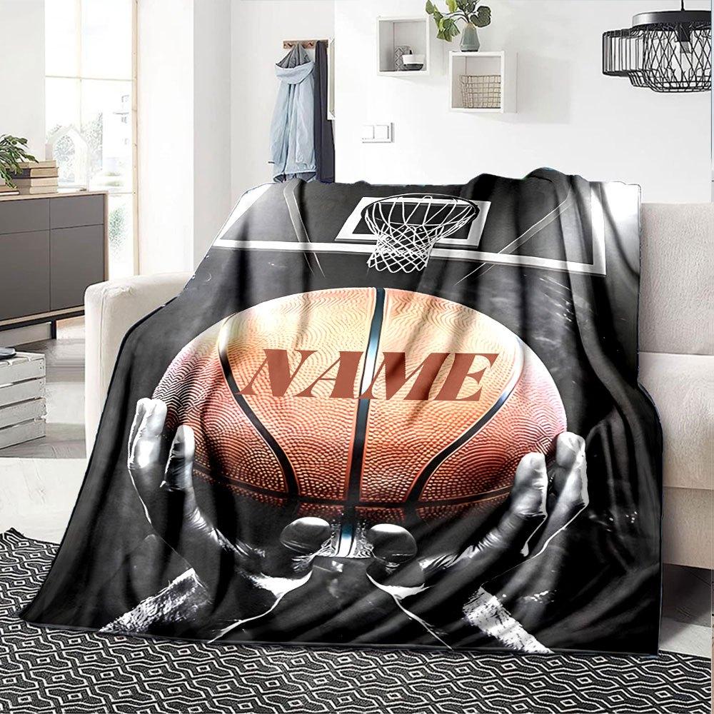 Basketball Themed Home Customize Your Name Blankets Soft Cozy And Lightweight For Yearround Use Perfect For Picnics Sofa Relaxation Office Warmth