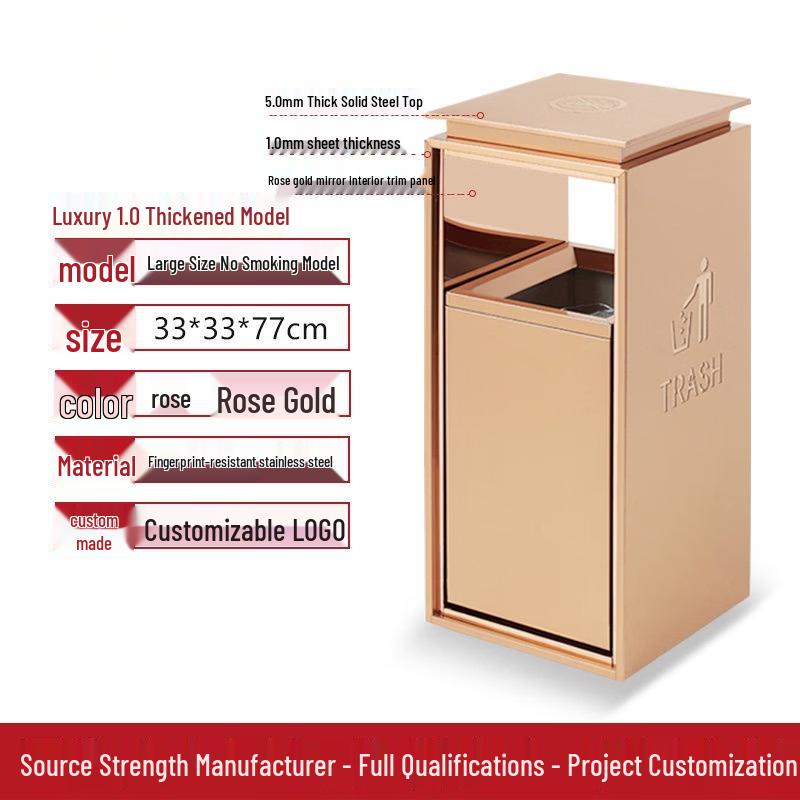 JPHZNB Commercial Stainless Steel Standing Trash Can