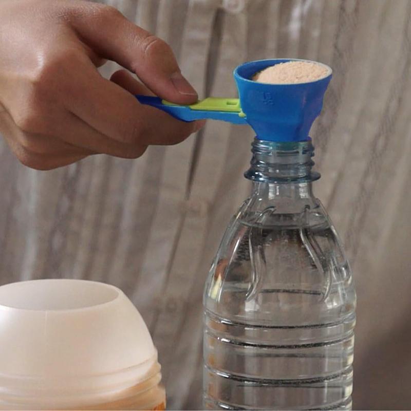 Imbuto per Proteine in Polvere Cucchiaio Misurino Imbuto con Manico Più Lungo Paletta per Polvere Per Borraccia Essenziale per l'Acqua per il Fitness