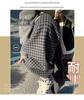 Women's High-Waisted Black and Gray Retro Plaid Wide-Leg Pants - Autumn/Winter 2024 Korean Style Slimming Casual Wear