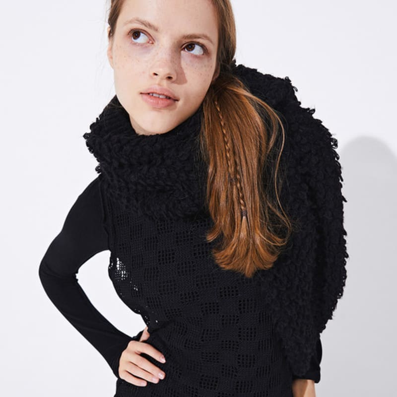 QUAFE ALPACA MUFFLER BOLERO_Black