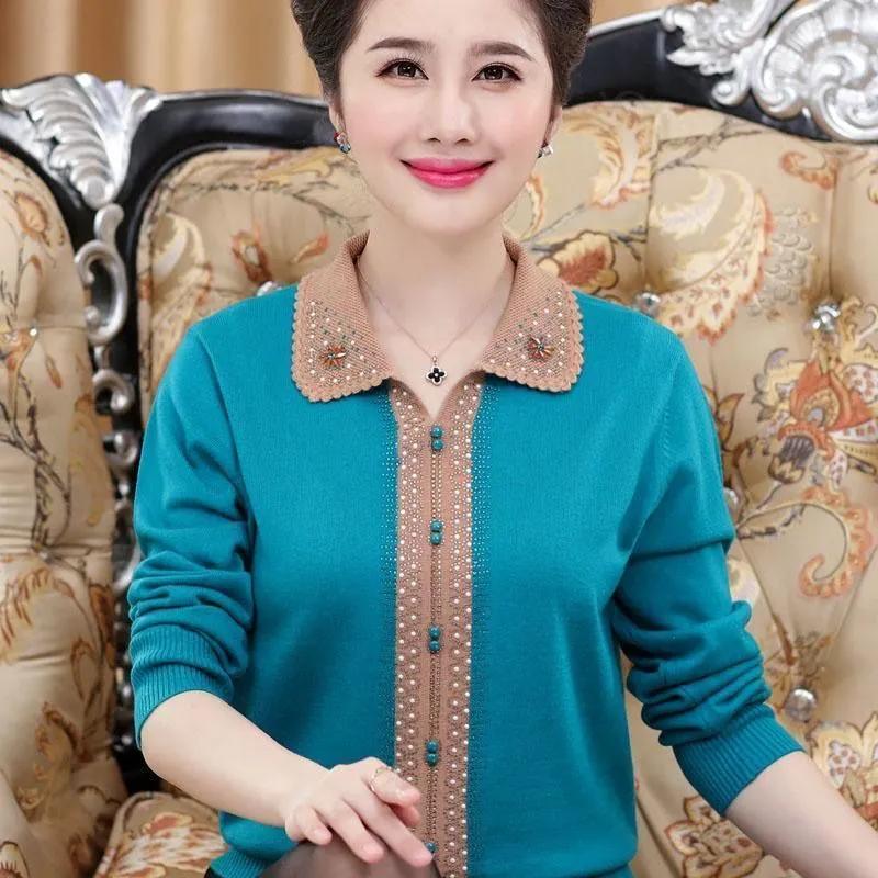Autumn Winter Women's Middle-aged Bottom Sweater Loose Pullover Large Size Clothing Winter Sweater