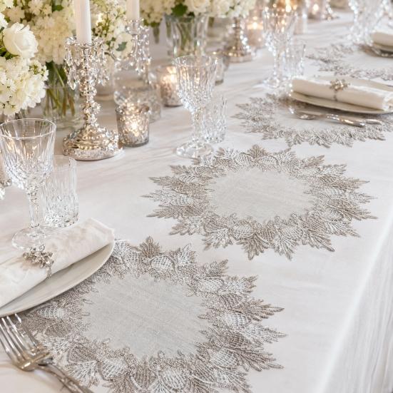 Lace Table Mat, Non-Slip Round Placemat, Heat-Insulating Anti-Scalding Oil-Stain Resistant Tablecloth for Kitchen Dining Table