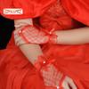 1 Pair Wedding Gloves Lace Fingerless See Through Bow-knot Thin Bride Party Gloves Female Vintage Soft Short Gloves