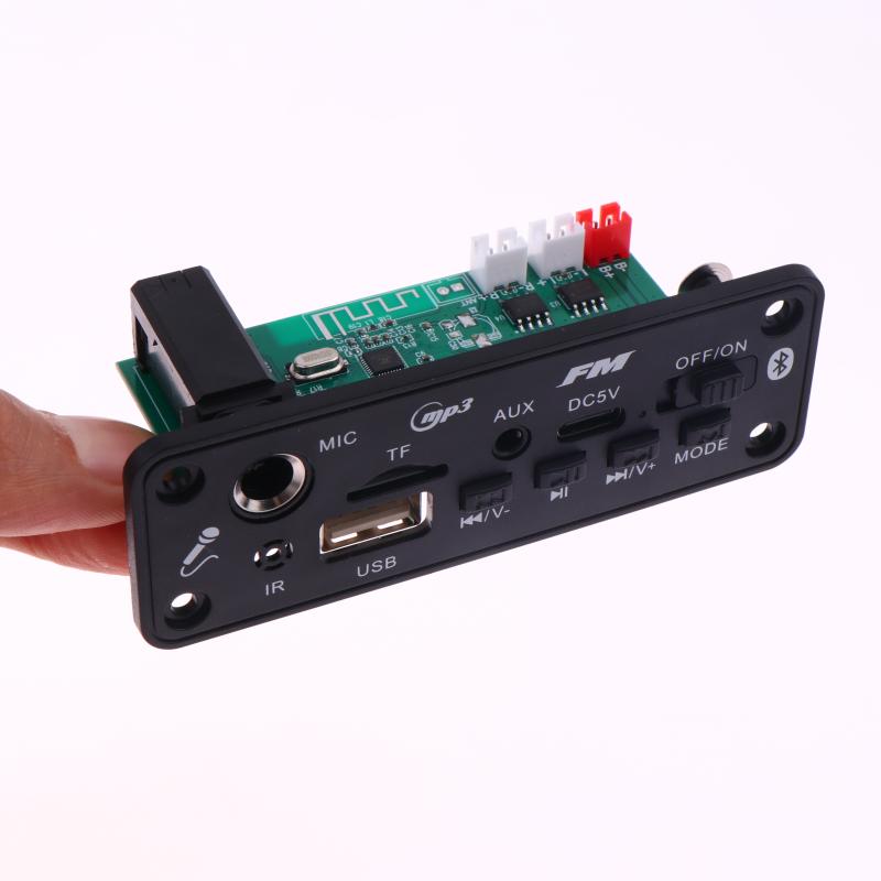 1 Conjunto 2*3W/5W Amplificador Reprodutor de Áudio Bluetooth Placa Decodificadora Mp3 5V DIY Reprodutor de Mp3 Carro Módulo de Rádio FM TF USB Mic Gravação de Chamada