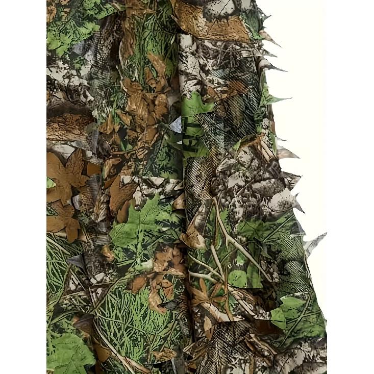 Costume da Combattimento Mimetico a Mantello Foglia d'Acero 3D con Cappuccio a Rete Taglia Unica è perfetto per l'osservazione degli uccelli all'aperto, la caccia, l'outdoor