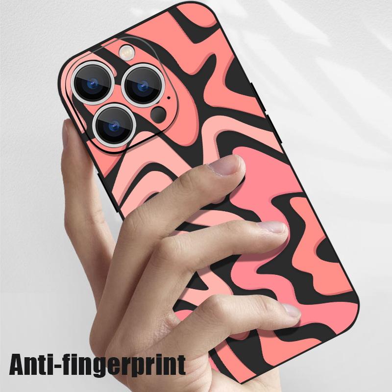 Colored Stripe Print Case For iPhone 16e 16 Pro Max 15 Pro Max 14 13 12 11 Shockproof Soft Silicone TPU Lanyard Phone Cover