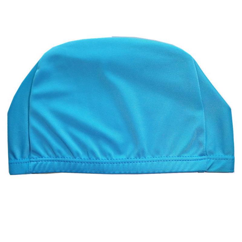 Unisex Adult Polyester Swim Cap for Long Hair, Solid Color, Elastic, Summer Wear