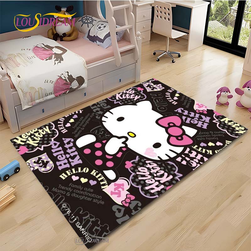 Hello Kitty kawaii Cartoon Anime Carpet for Living Room Bedroom Rug Kitchen Door Kids Un-slip Floor Mat Alfombra Birthday gift